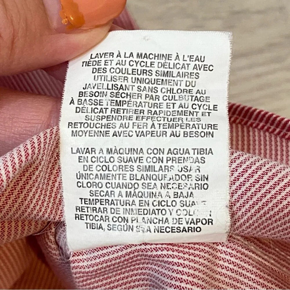 Tommy Hilfiger Slim Fit Red and White PinStriped Button Down 16.5 neck - Picture 15 of 15